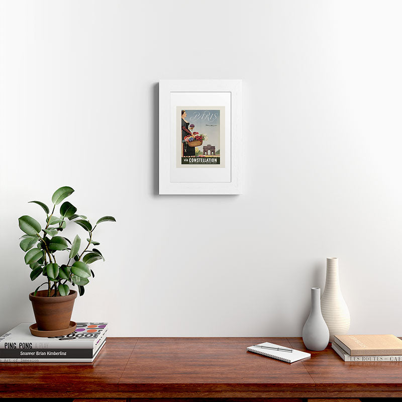 1950s Paris Vintage Travel Poster Framed Art Print