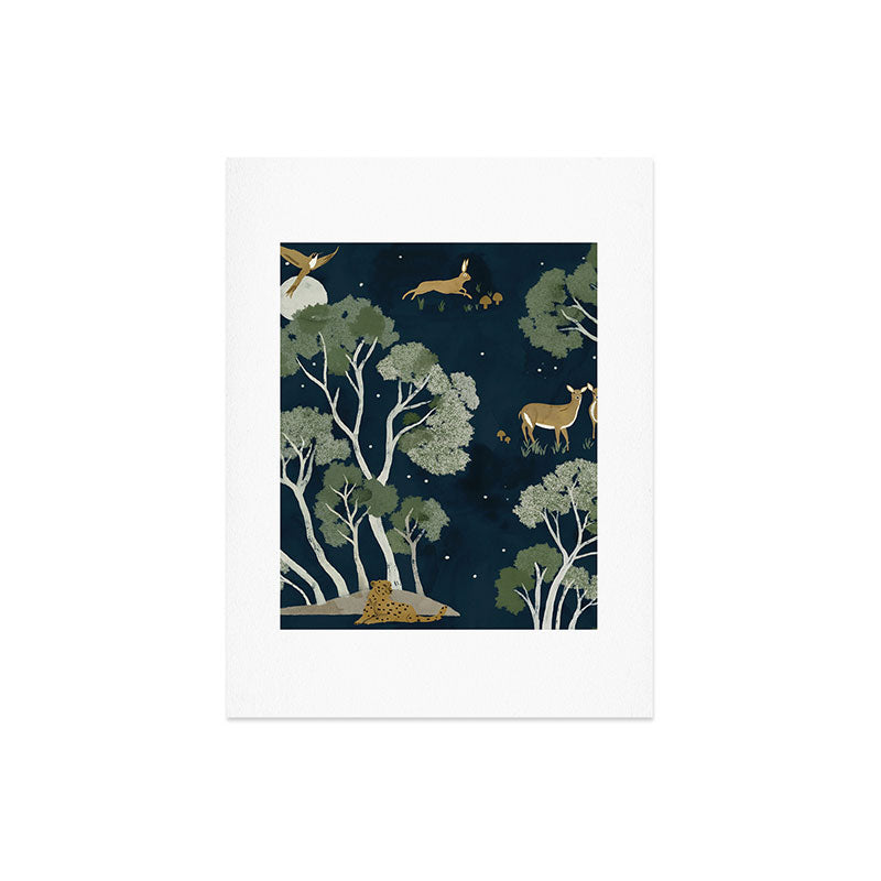 A Forest Awakens Full Moon Art Print