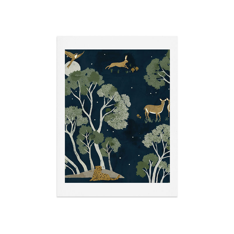 A Forest Awakens Full Moon Art Print