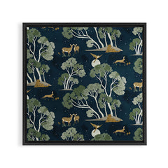 A Forest Awakens Full Moon Framed Canvas Print
