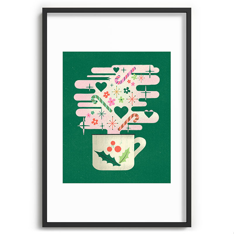A Cup of Cheer - Warm Wishes Festive Holiday Mug Framed Art Print