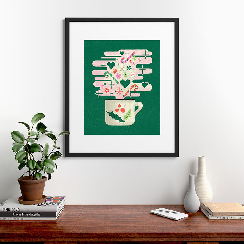 A Cup of Cheer - Warm Wishes Festive Holiday Mug Framed Art Print