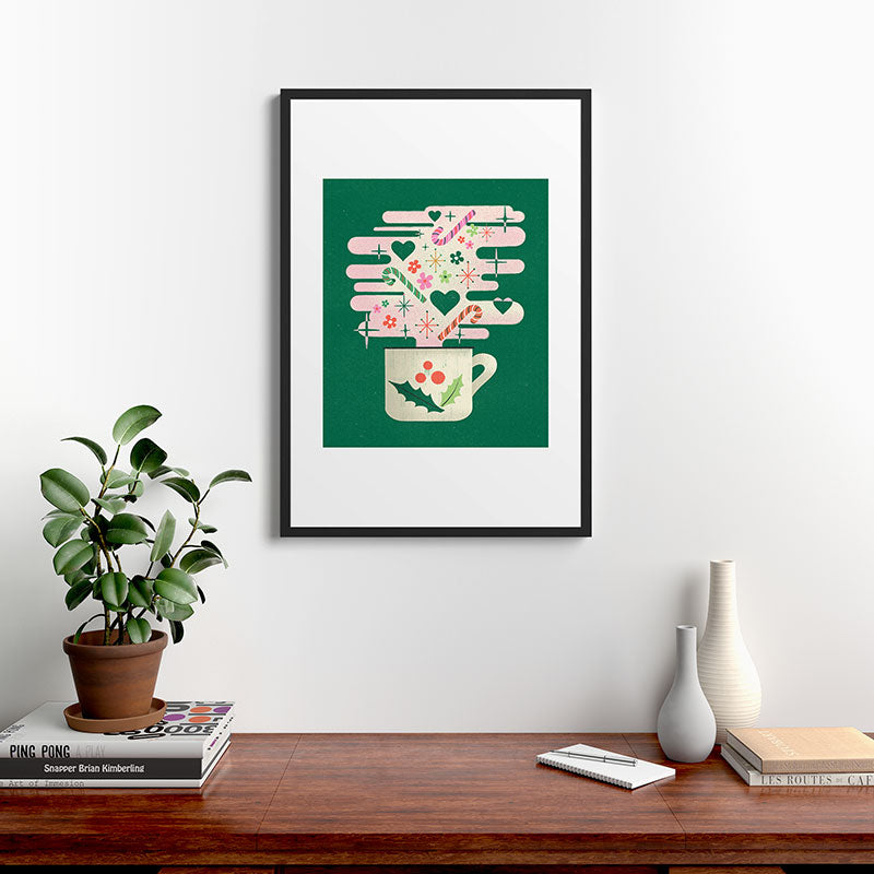 A Cup of Cheer - Warm Wishes Festive Holiday Mug Framed Art Print