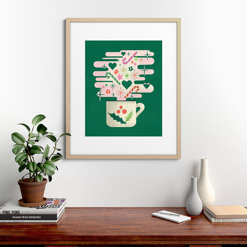 A Cup of Cheer - Warm Wishes Festive Holiday Mug Framed Art Print