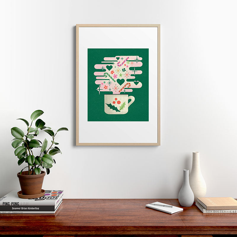 A Cup of Cheer - Warm Wishes Festive Holiday Mug Framed Art Print