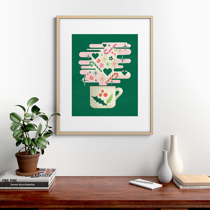 A Cup of Cheer - Warm Wishes Festive Holiday Mug Framed Art Print