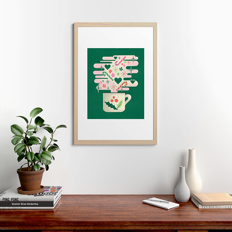 A Cup of Cheer - Warm Wishes Festive Holiday Mug Framed Art Print
