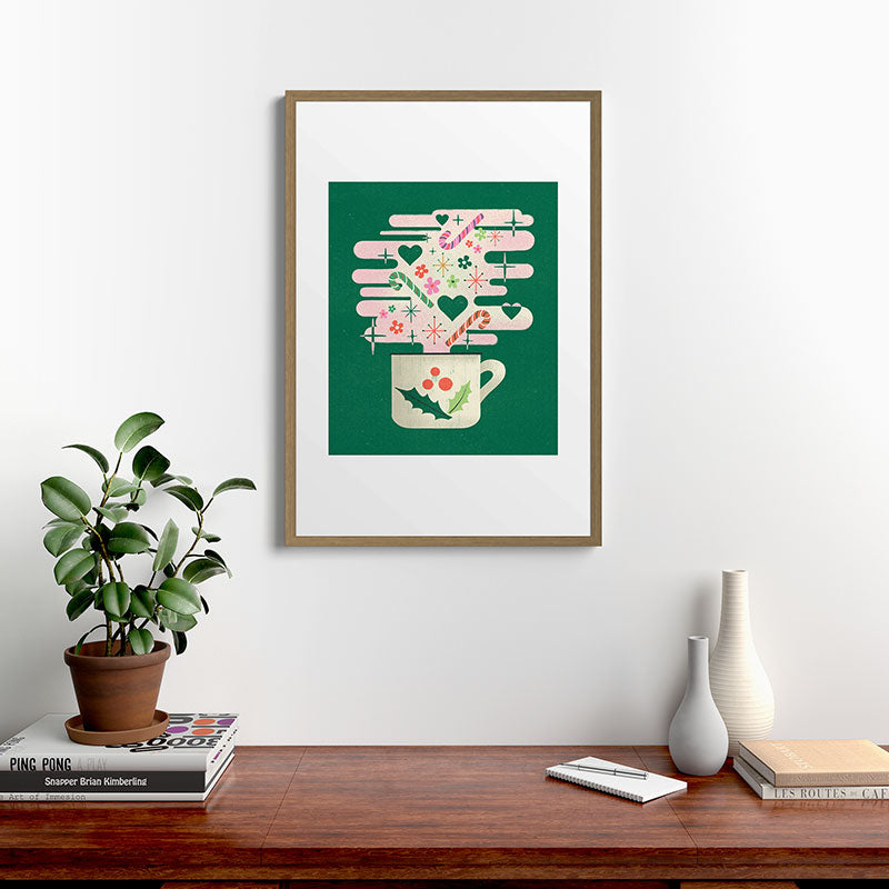 A Cup of Cheer - Warm Wishes Festive Holiday Mug Framed Art Print