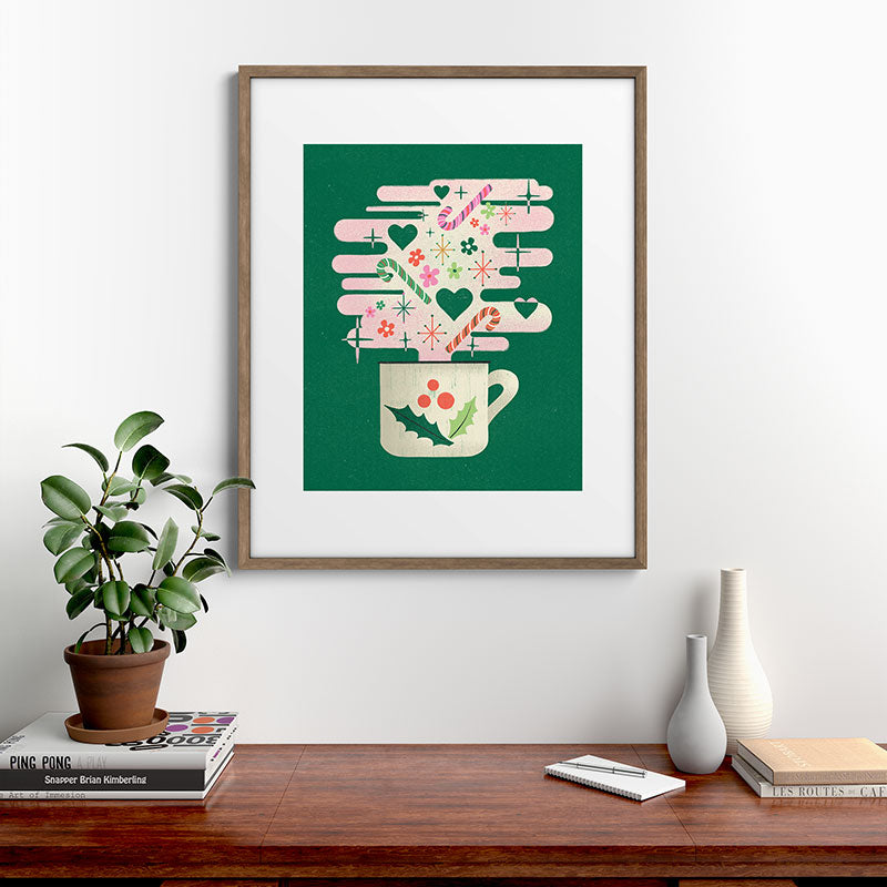 A Cup of Cheer - Warm Wishes Festive Holiday Mug Framed Art Print