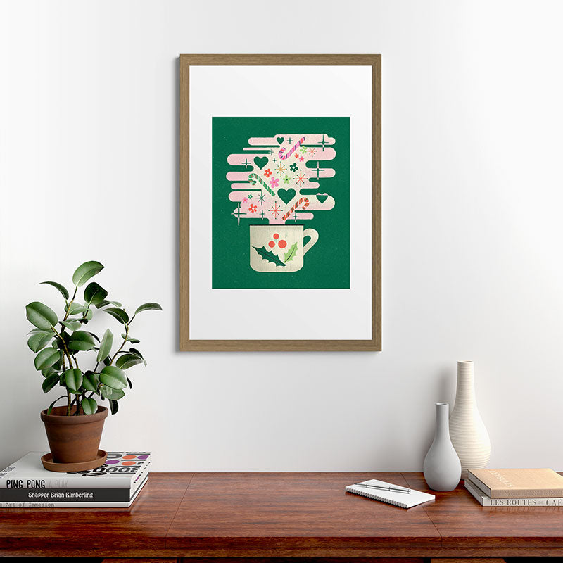 A Cup of Cheer - Warm Wishes Festive Holiday Mug Framed Art Print