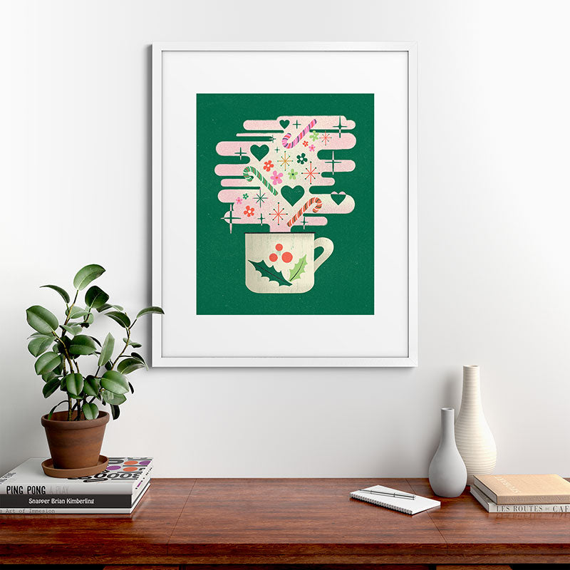 A Cup of Cheer - Warm Wishes Festive Holiday Mug Framed Art Print