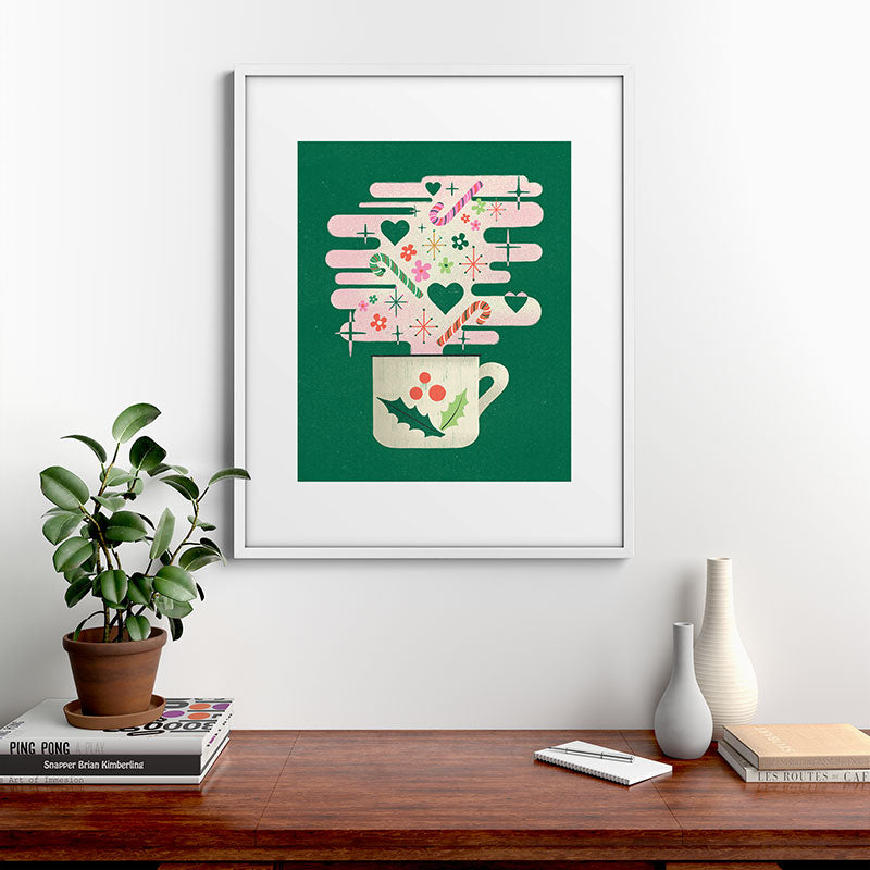 A Cup of Cheer - Warm Wishes Festive Holiday Mug Framed Art Print