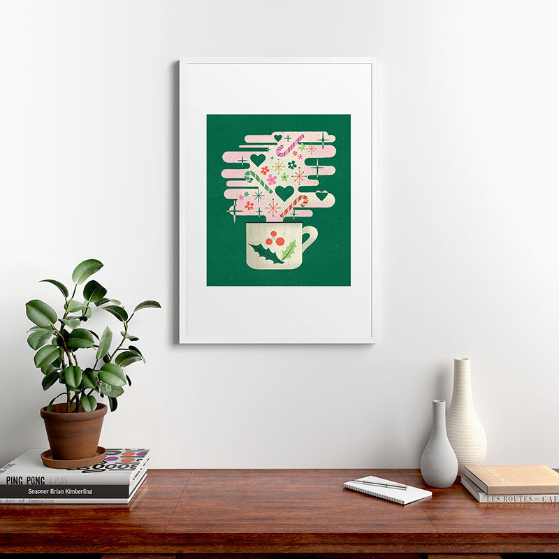 A Cup of Cheer - Warm Wishes Festive Holiday Mug Framed Art Print