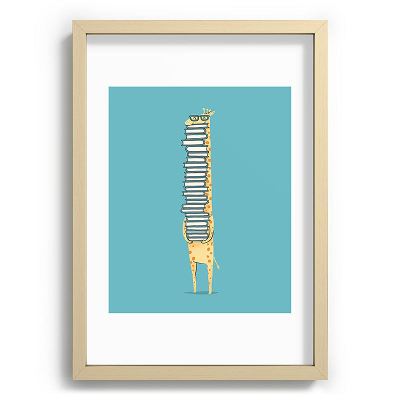 A Book Lover (blue) Framed Art Print