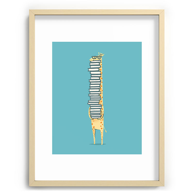 A Book Lover (blue) Framed Art Print