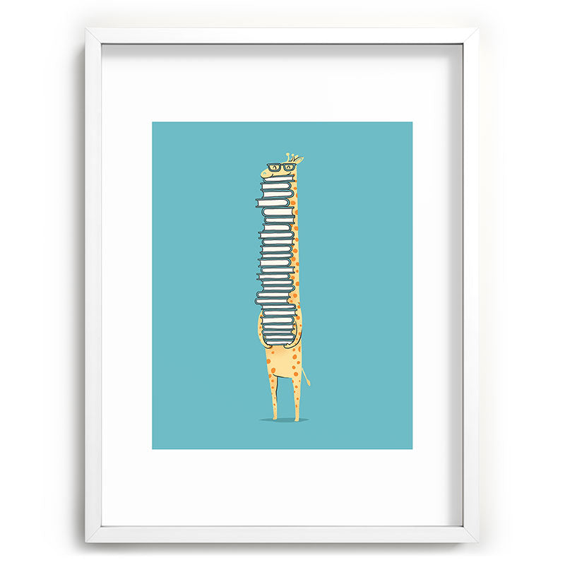 A Book Lover (blue) Framed Art Print