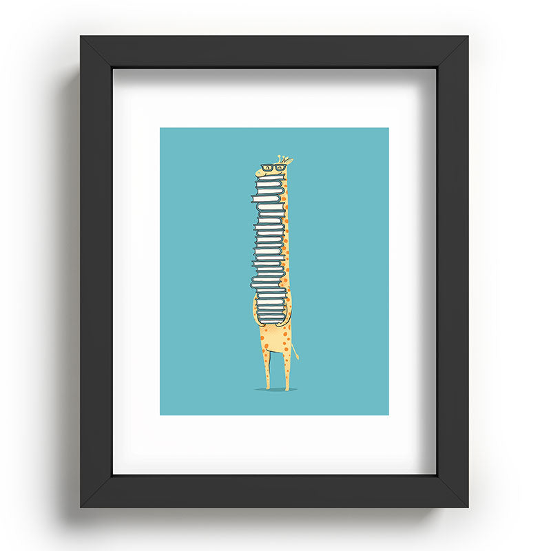 A Book Lover (blue) Framed Art Print