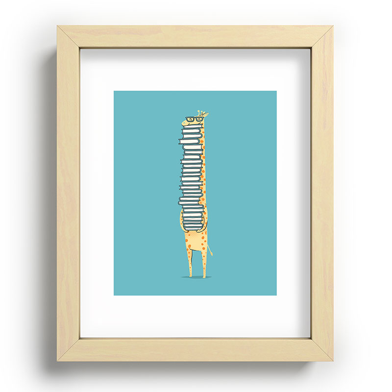 A Book Lover (blue) Framed Art Print