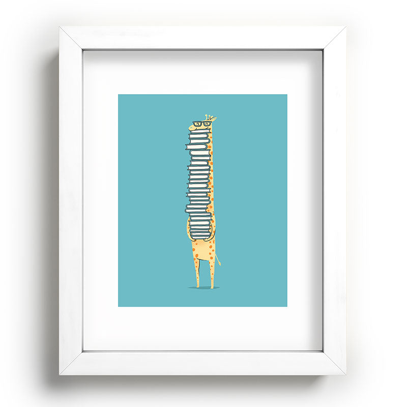 A Book Lover (blue) Framed Art Print