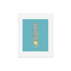 A Book Lover (blue) Art Print