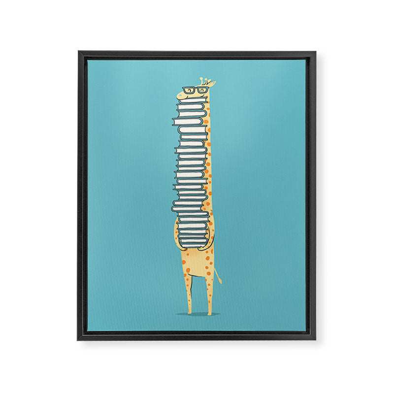 A Book Lover (blue) Framed Canvas Print