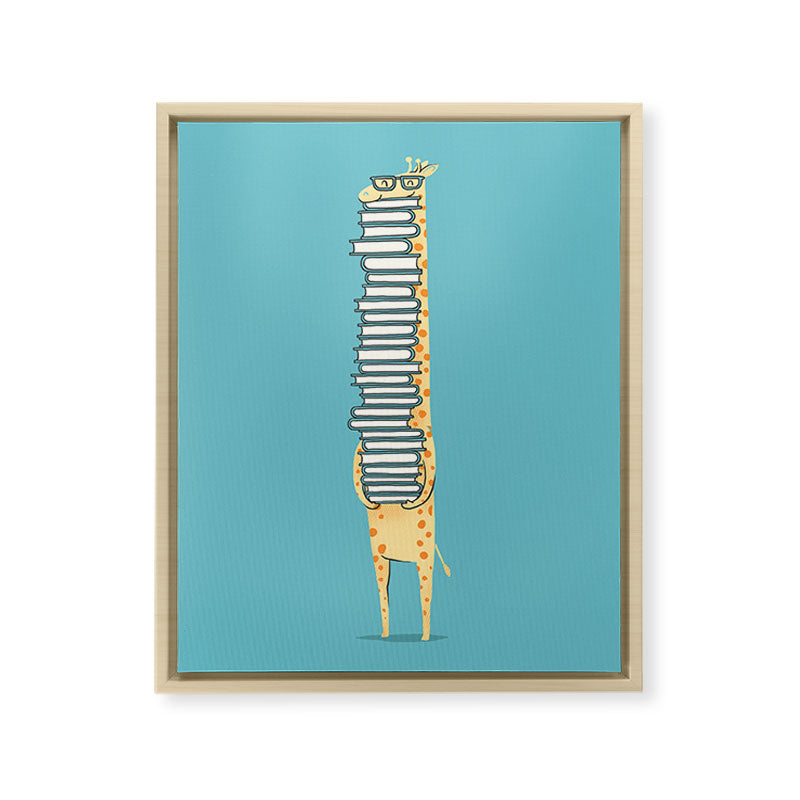 A Book Lover (blue) Framed Canvas Print