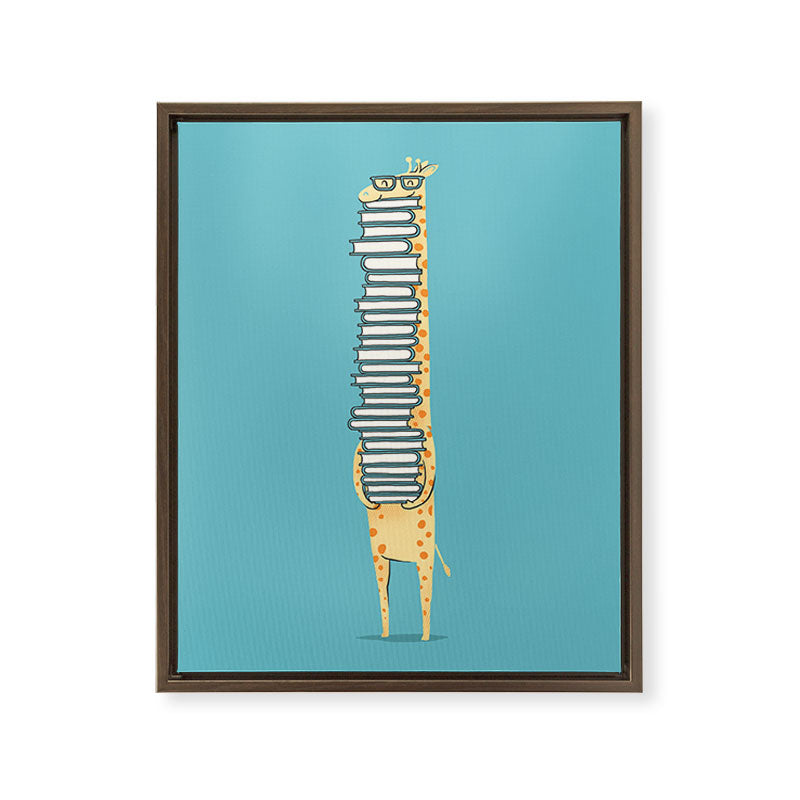 A Book Lover (blue) Framed Canvas Print