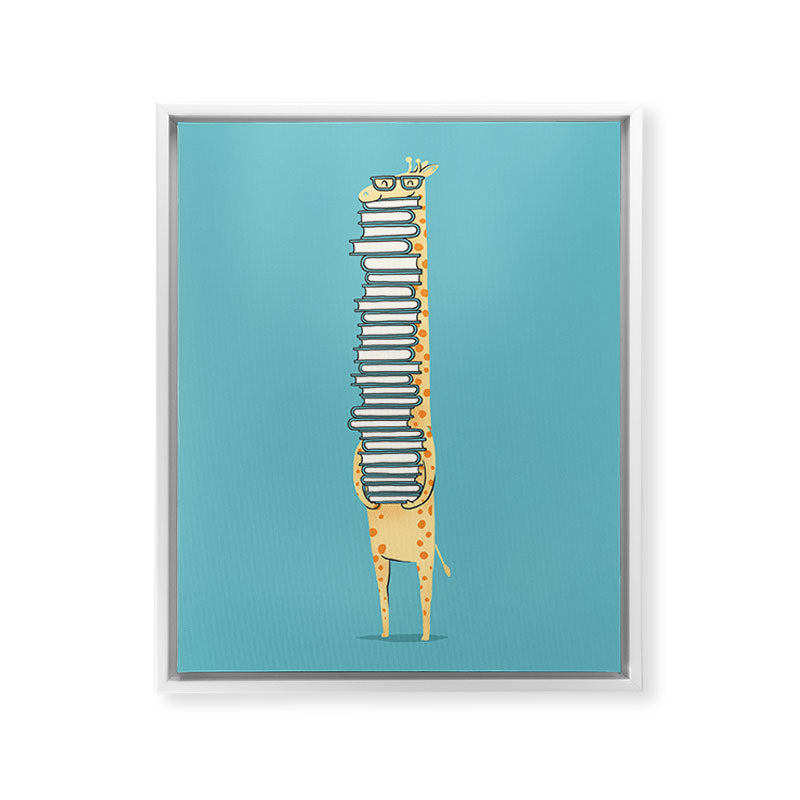 A Book Lover (blue) Framed Canvas Print