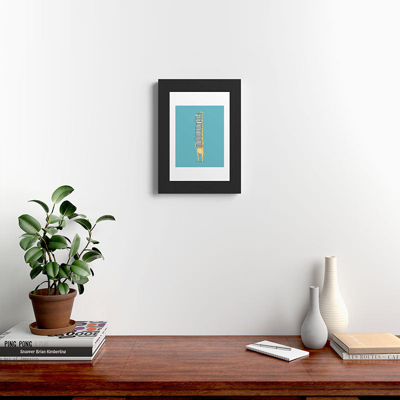 A Book Lover (blue) Framed Art Print