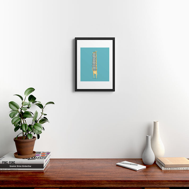 A Book Lover (blue) Framed Art Print