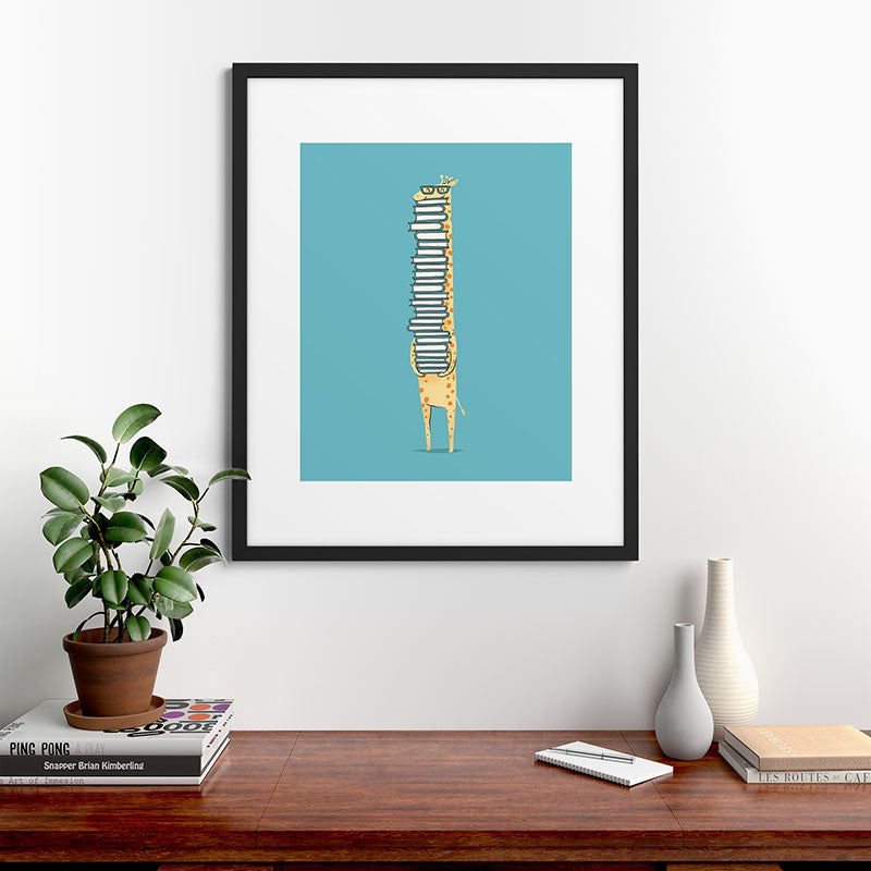 A Book Lover (blue) Framed Art Print