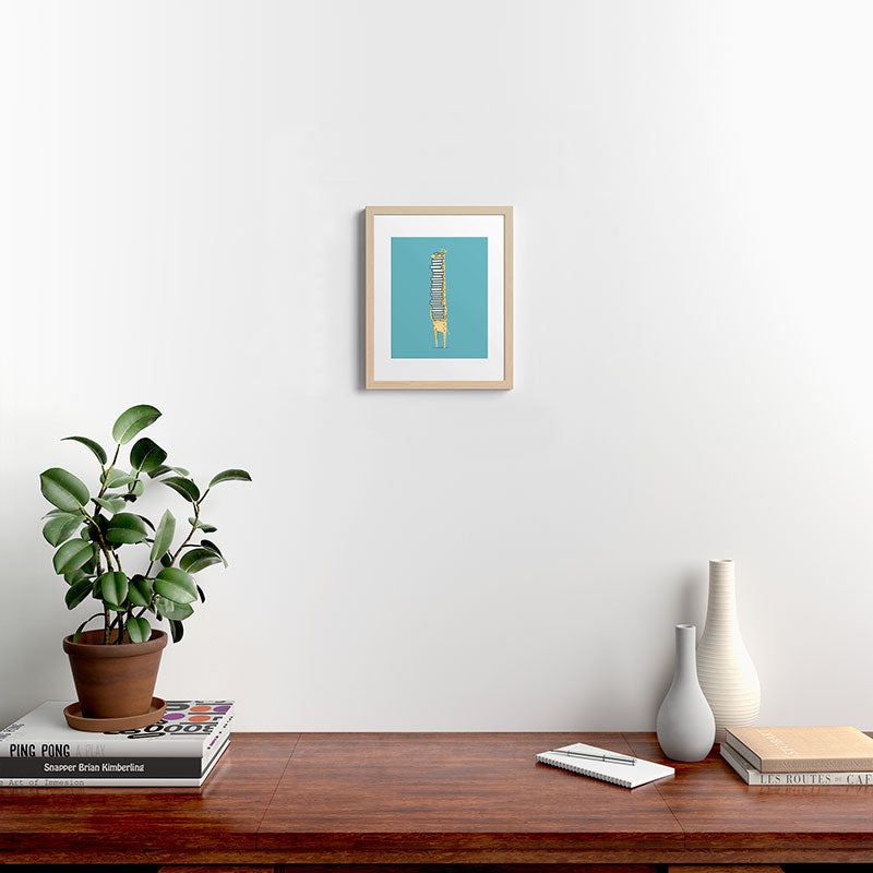 A Book Lover (blue) Framed Art Print