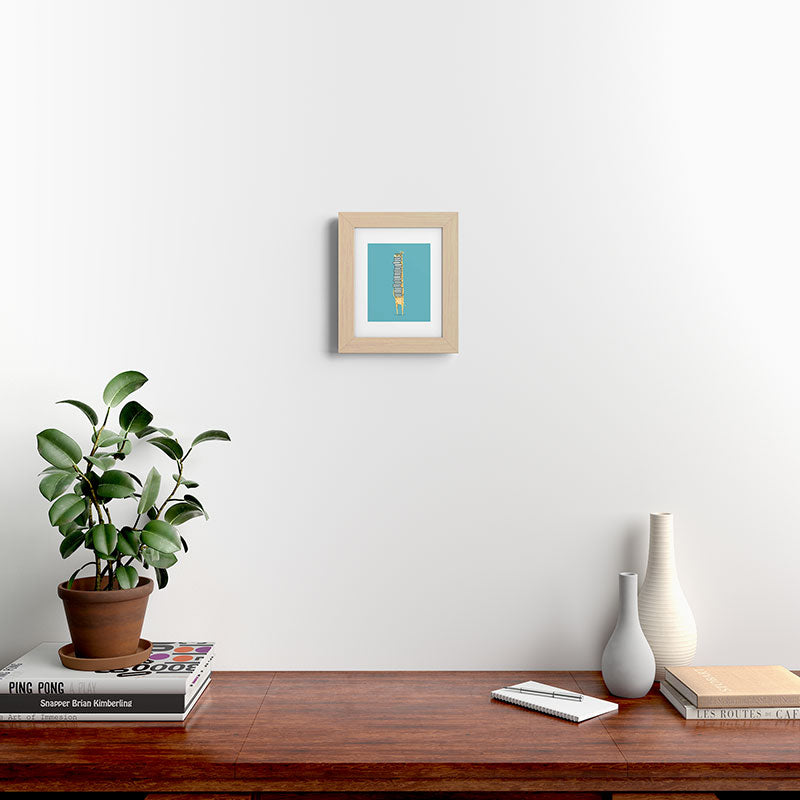A Book Lover (blue) Framed Art Print