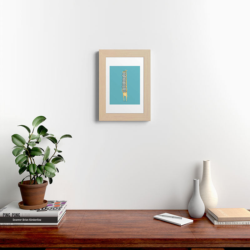 A Book Lover (blue) Framed Art Print