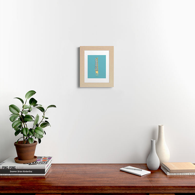 A Book Lover (blue) Framed Art Print