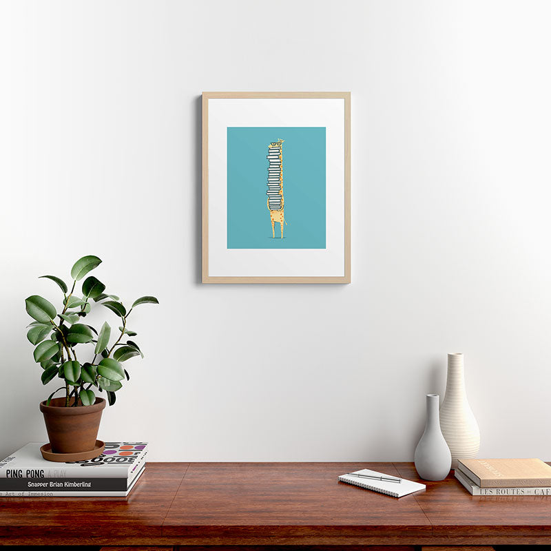 A Book Lover (blue) Framed Art Print