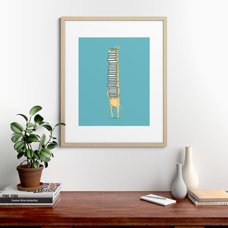 A Book Lover (blue) Framed Art Print