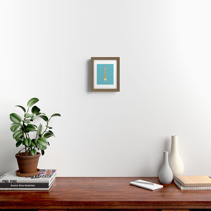 A Book Lover (blue) Framed Art Print
