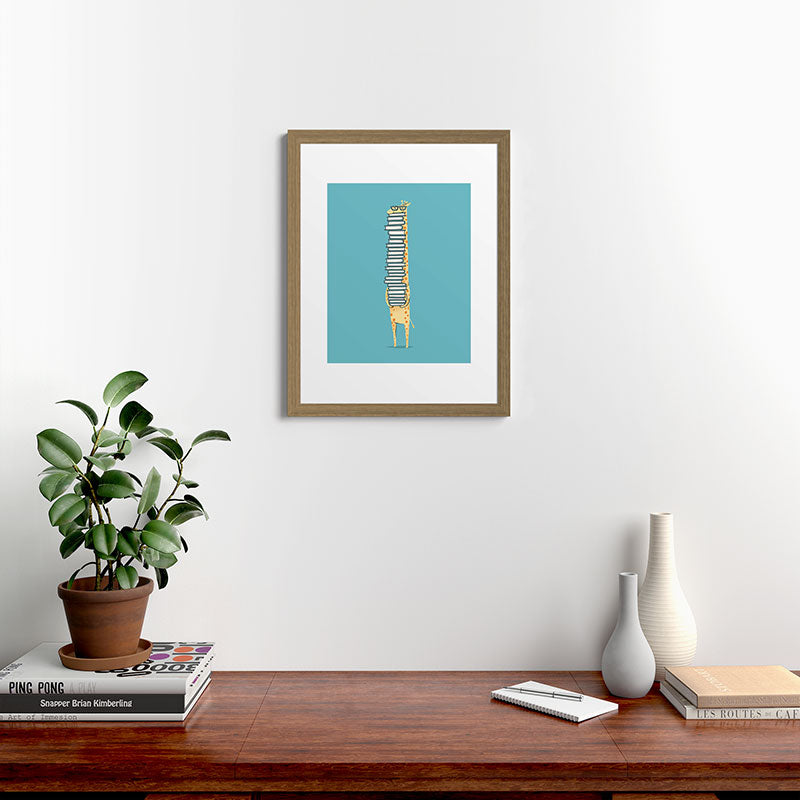 A Book Lover (blue) Framed Art Print
