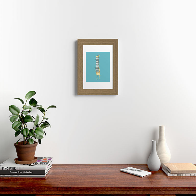 A Book Lover (blue) Framed Art Print