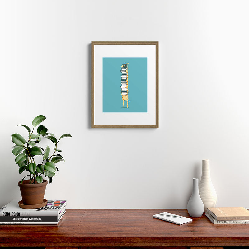 A Book Lover (blue) Framed Art Print