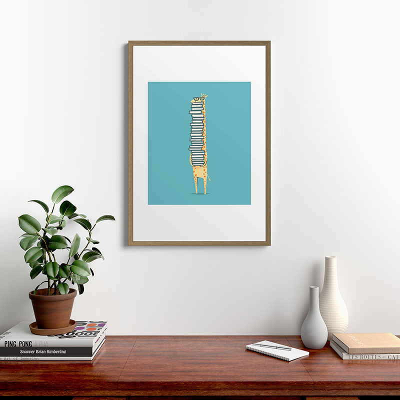 A Book Lover (blue) Framed Art Print