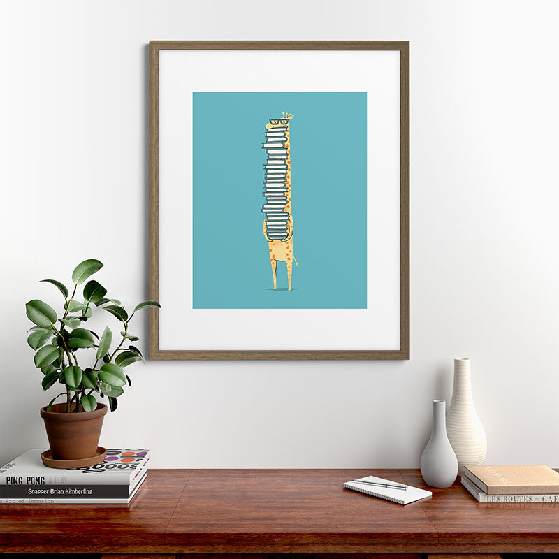 A Book Lover (blue) Framed Art Print