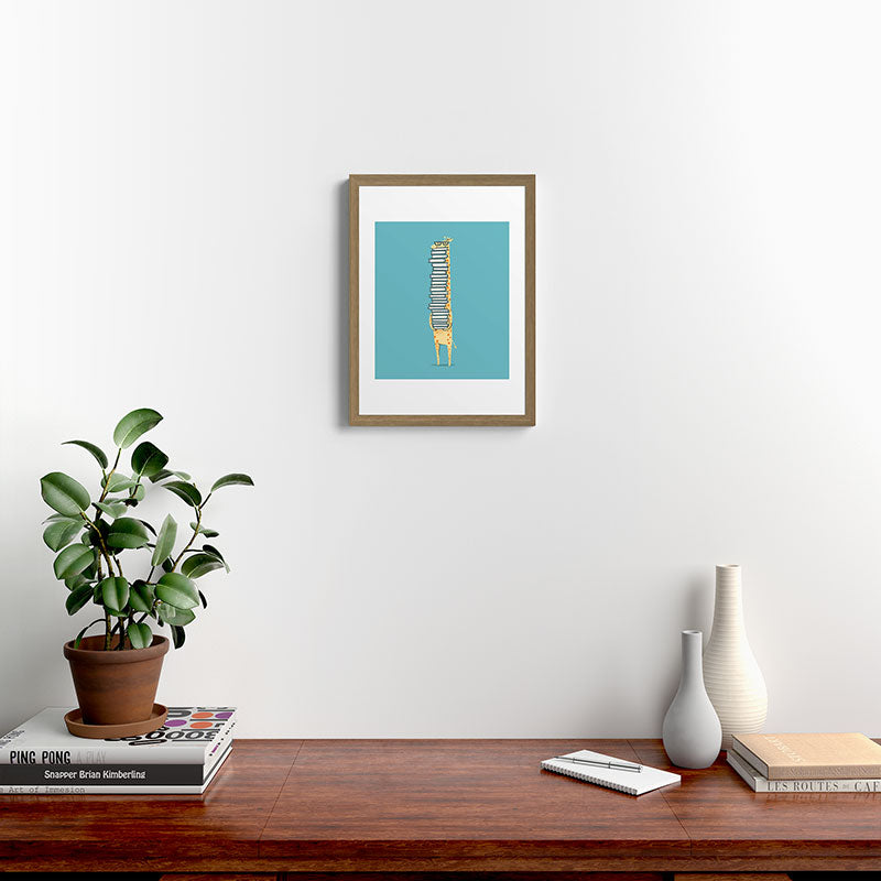 A Book Lover (blue) Framed Art Print