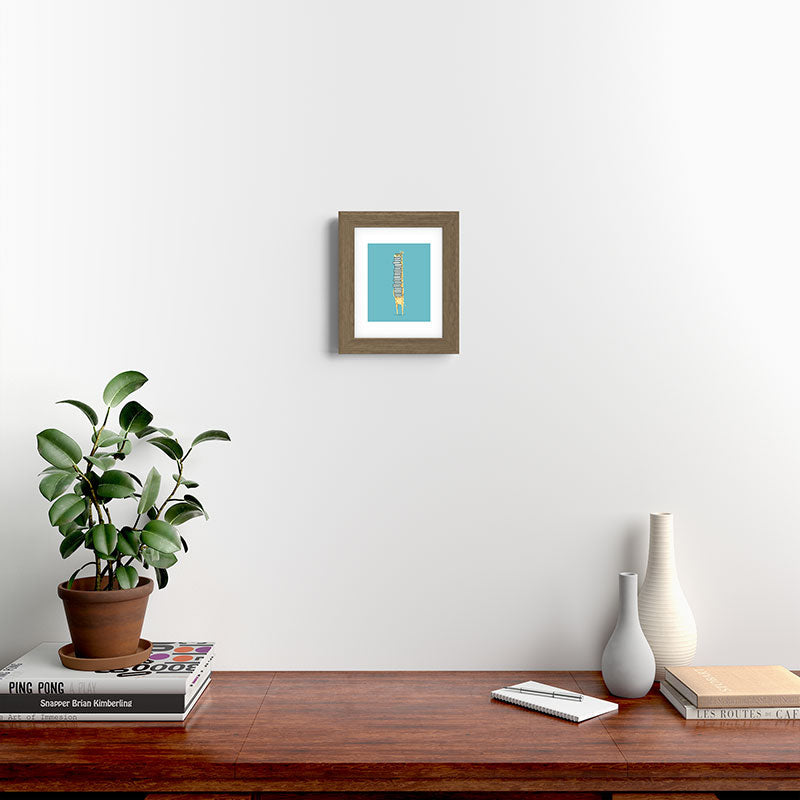 A Book Lover (blue) Framed Art Print