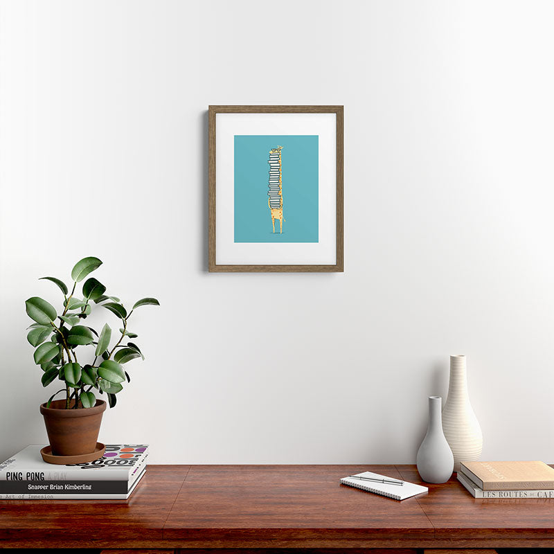 A Book Lover (blue) Framed Art Print