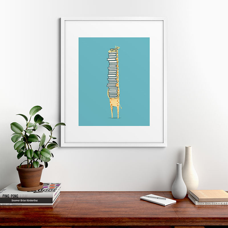 A Book Lover (blue) Framed Art Print