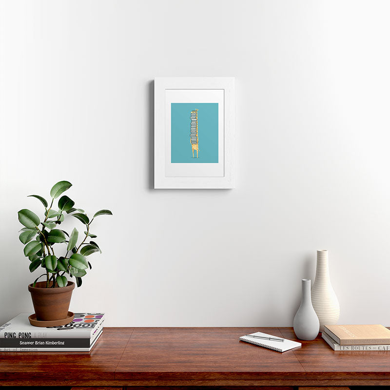A Book Lover (blue) Framed Art Print