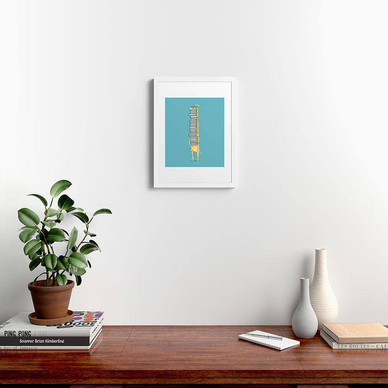 A Book Lover (blue) Framed Art Print