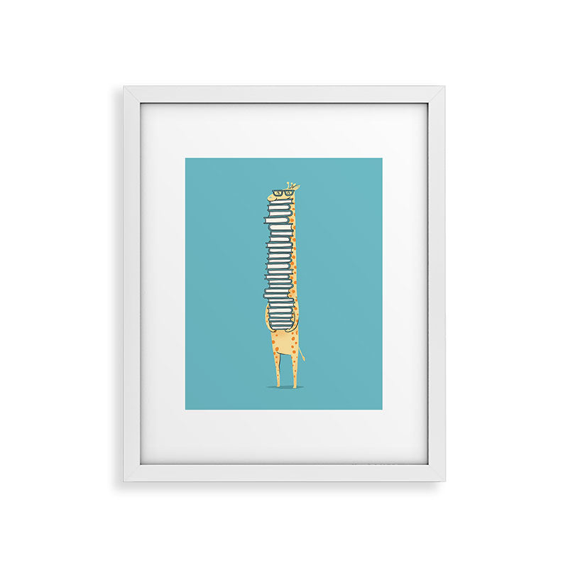 A Book Lover (blue) Framed Art Print